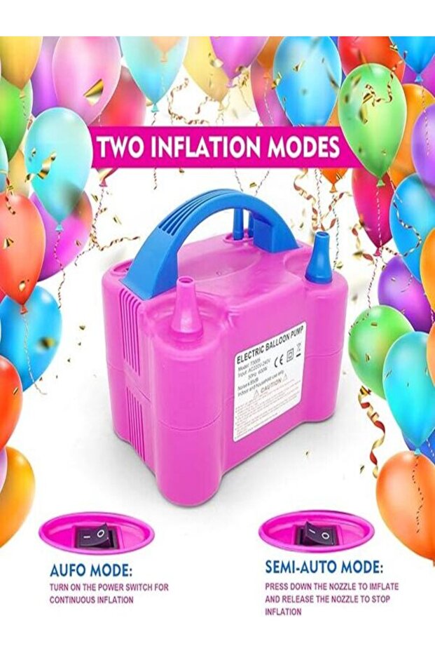 Balloon Pump Kit, Automatic Dual Nozzle Inflator for Efficiency and Portability