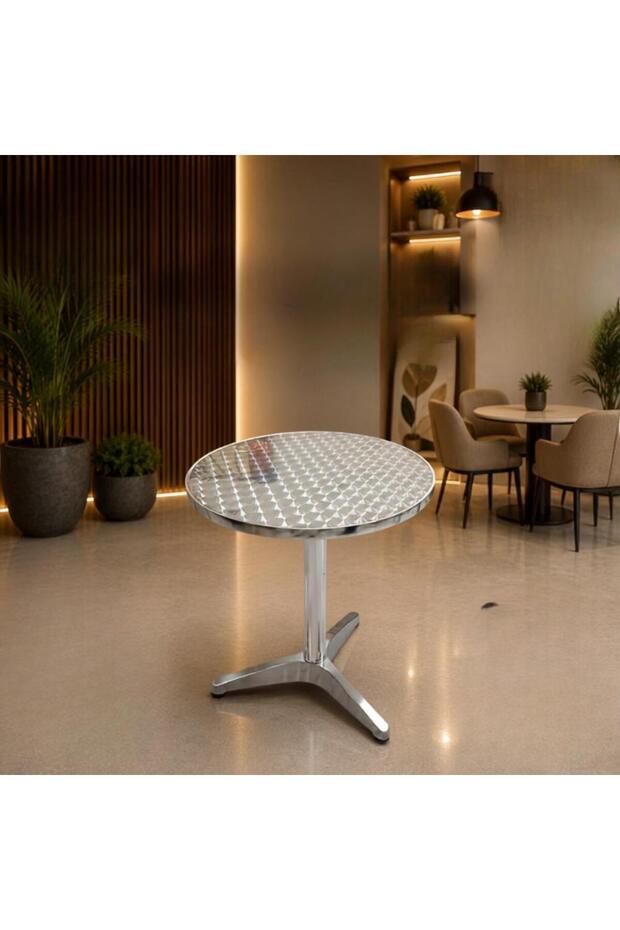طاولة كافيه ألمنيوم دائرية تصميم عصرى