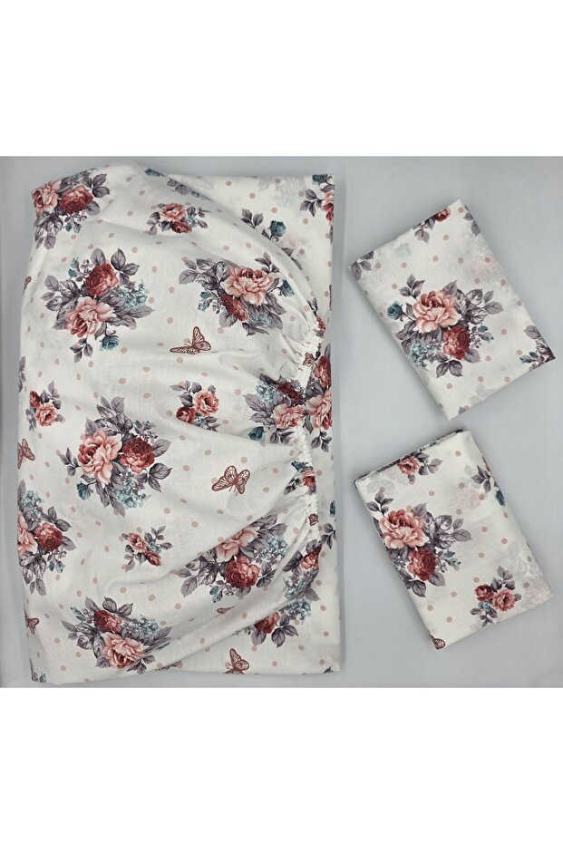 100% Cotton Fabric Elastic Bed Sheet+Pillowcase for Padded Beds Corner Depth 28-30 cm Soft Fabric New Season