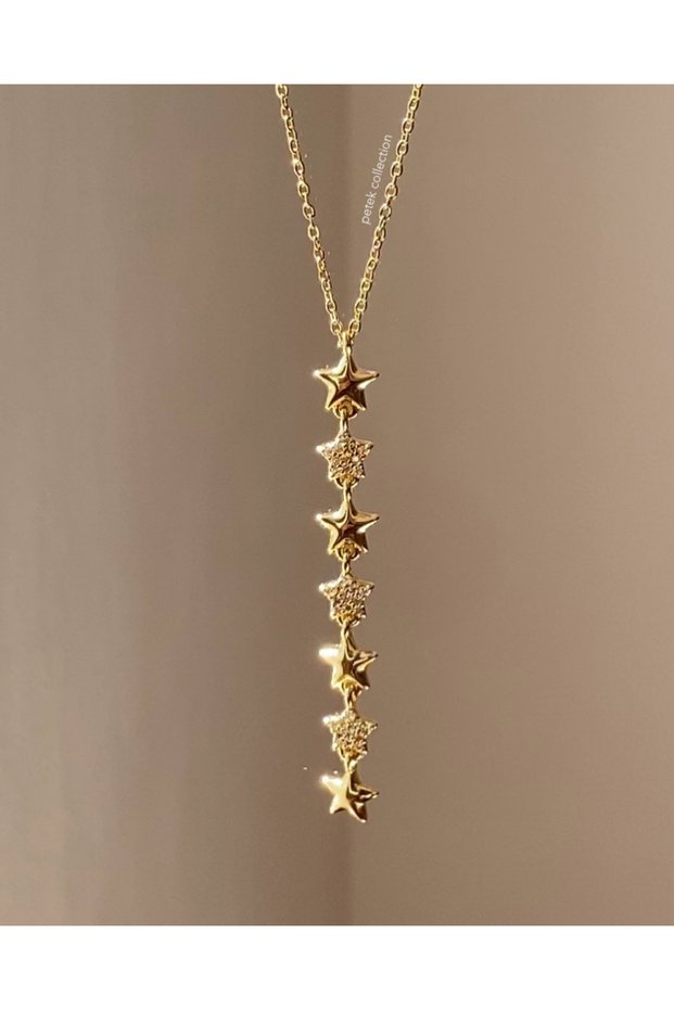 Steel Row Stars Y Necklace