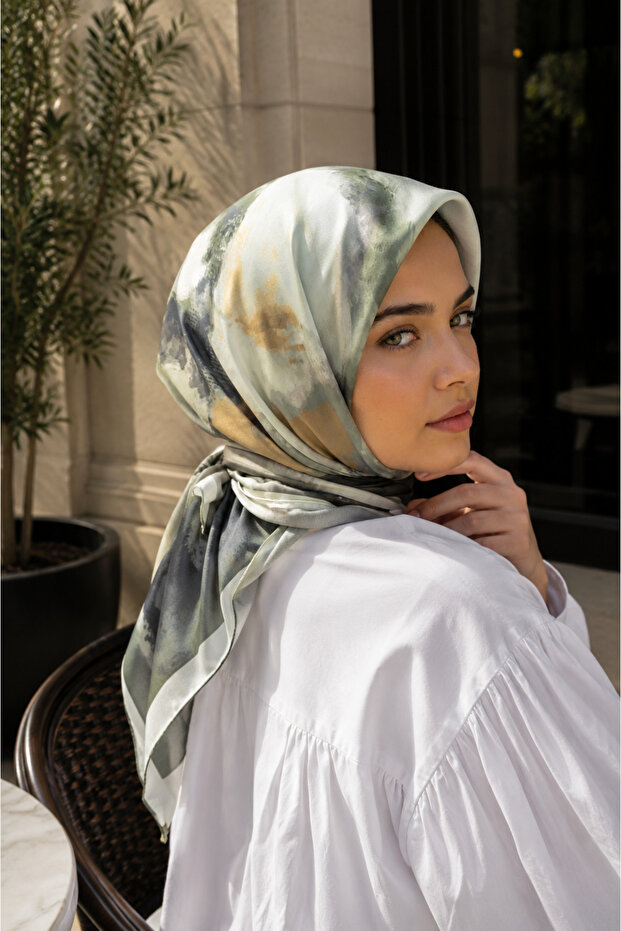Modern Floral Pattern Scarf Series Mint