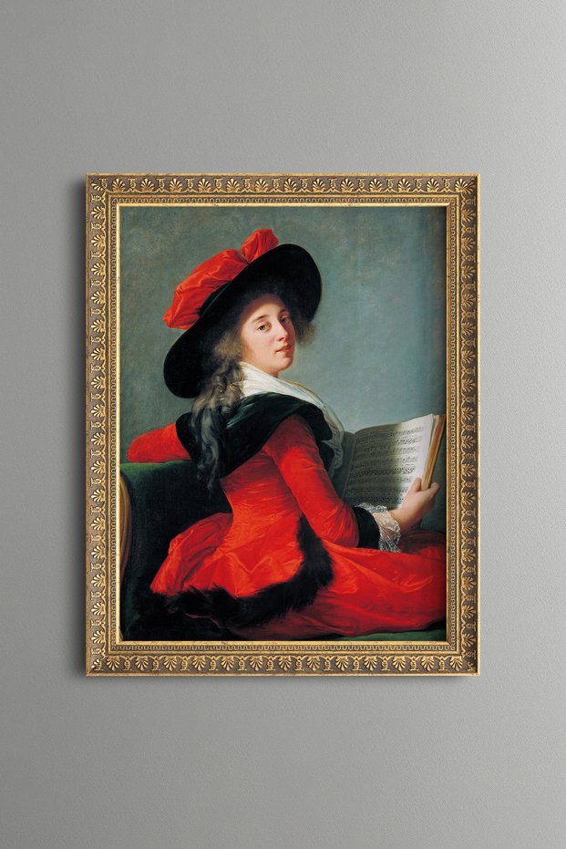 Portrait of the Baroness of Crussol - Vintage Patterned Painting - Fine Model