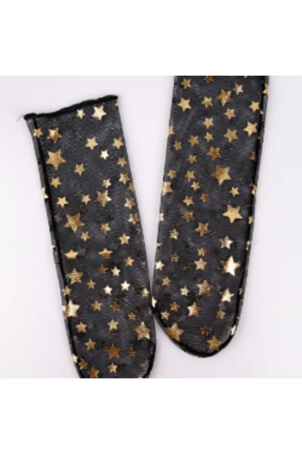 Black Little Star Detailed Girl's Tulle Socks