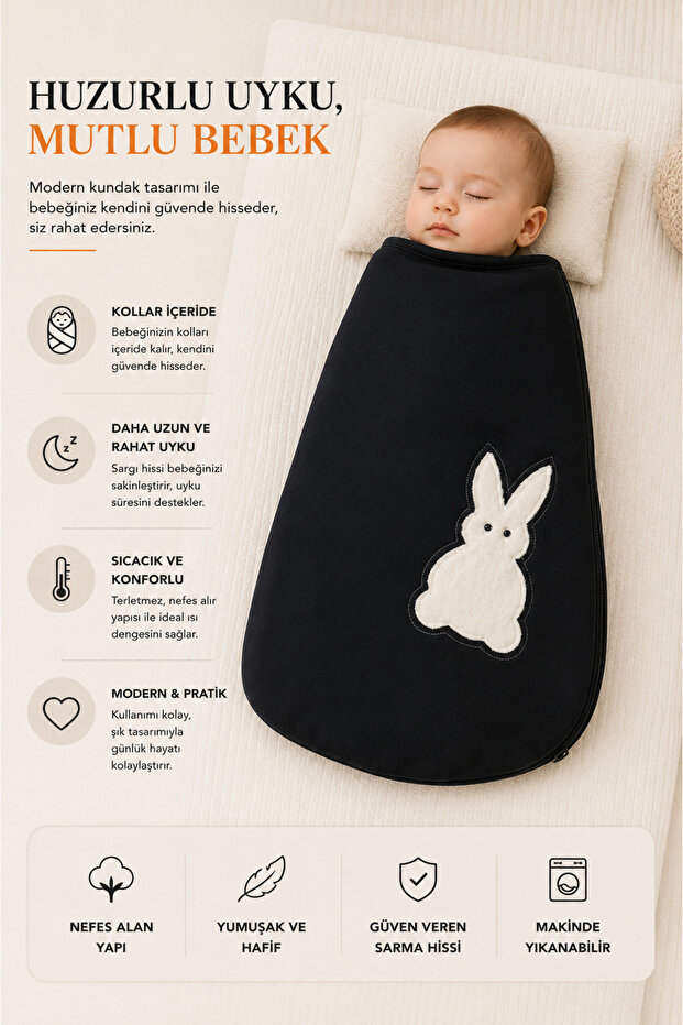 Baby Sleeping Bag and Swaddle with Zipper, 100% Cotton Muslin Inner Lining, Combed Cotton Outer Fabric, Special Design, 0-12 Months