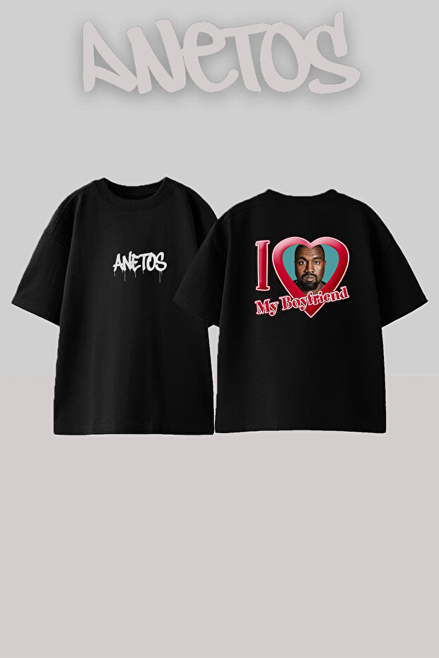 Kanye West_63 Design Printed Unisex Oversize Black Tshirt