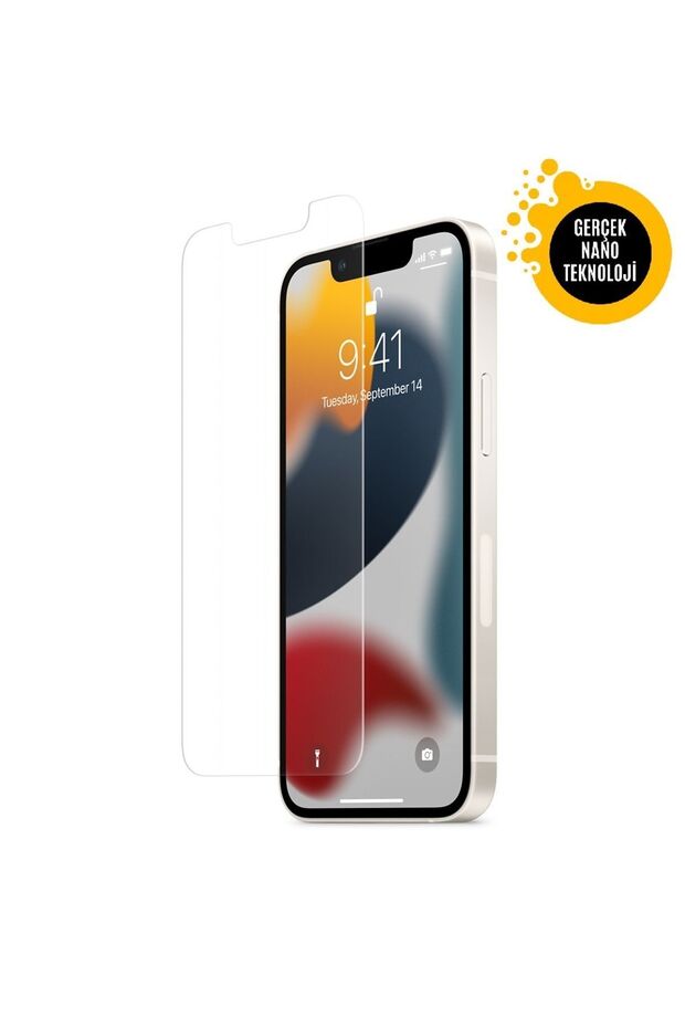واقي شاشة نانو حقيقي لـ Apple iPhone 13 من الزجاج غير القابل للكسر - رقيق جدا