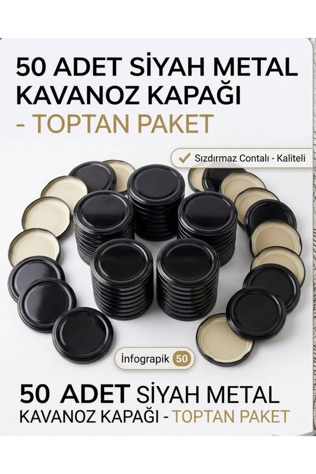 Set of 50 High-Quality Metal Jar Lids - 8 cm