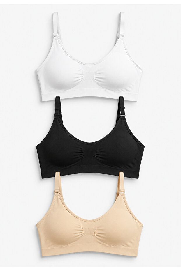 Women's Bra Bustier Set of 3 - with Adjustable Straps and Pads - Mixed 1195