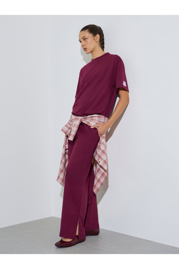 Badge Detail T-Shirt and Wide Leg Joggers Co-Ords