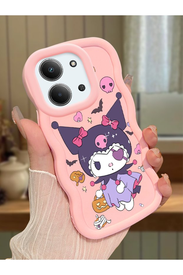 Redmi 15C 5g Compatible Case Camera Protector Pink Silicone Couple Phone Case Cartoon Pattern