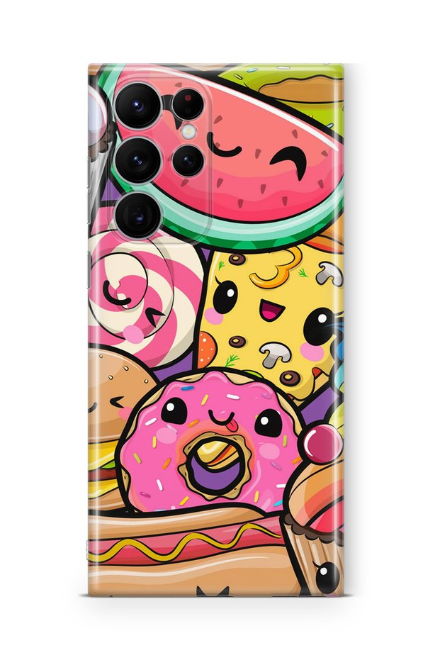 Samsung Galaxy S23 Ultra Compatible Printed Transparent Phone Case | Collection: Snacktoon Delight