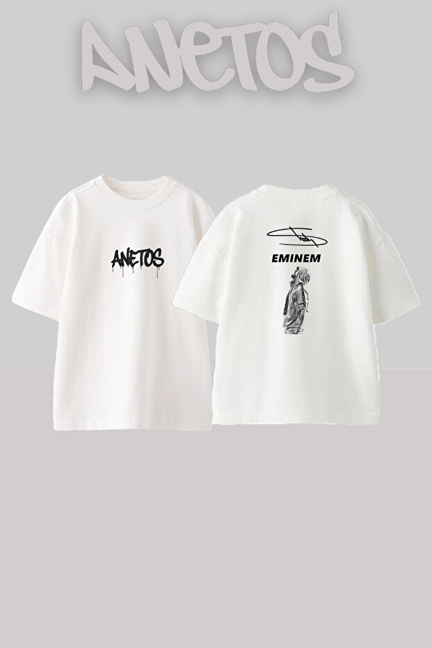 Eminem Rapper_7 Design Printed Unisex Oversize White Tshirt