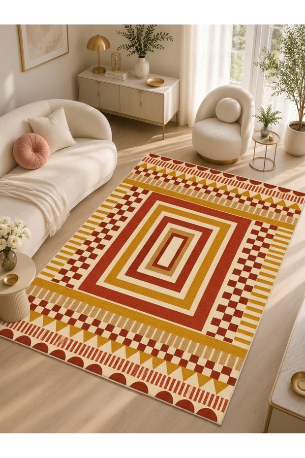 Sdt Traditional Patterned Modern Woven Base Decorative Carpet Sdtamor2599