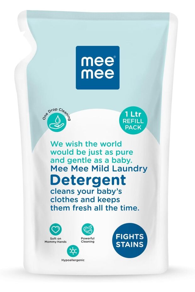 Baby Liquid Detergent 1 L | Ph balanced Free from Harsh Chemicals, Safe for mother's hands & baby's skin | Anti-Bacterial, Removes Stains & Odor with One Drop, Hypoallergenic