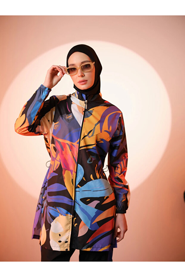 ملابس سباحة سيينا حجاب منقوشة - 3