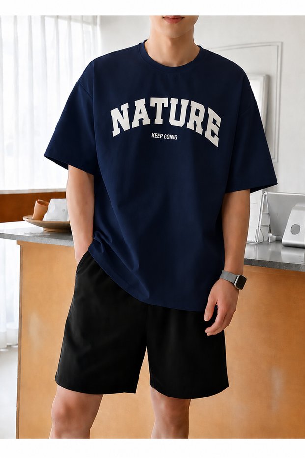 Unisex Nature Printed Shorts and T-Shirt Set