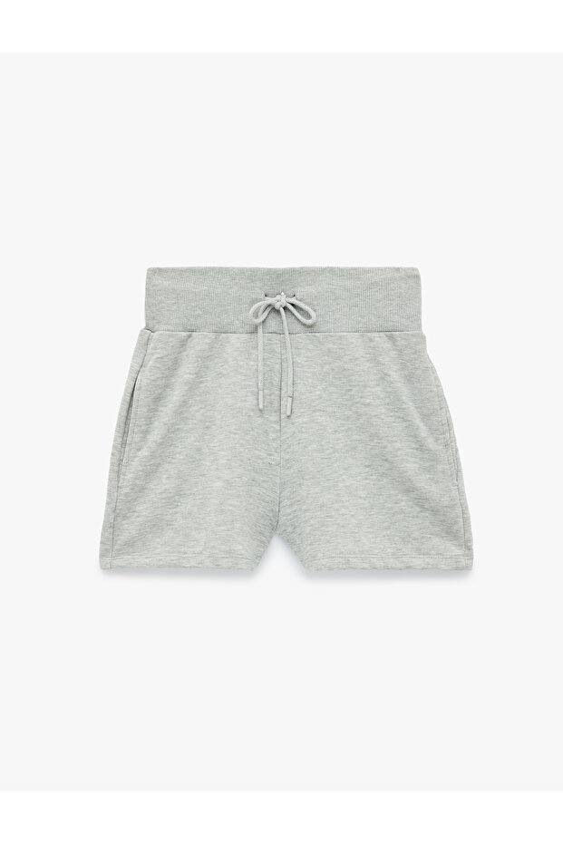High Waist Comfortable Fit Lace-Up Sports Shorts with Pockets