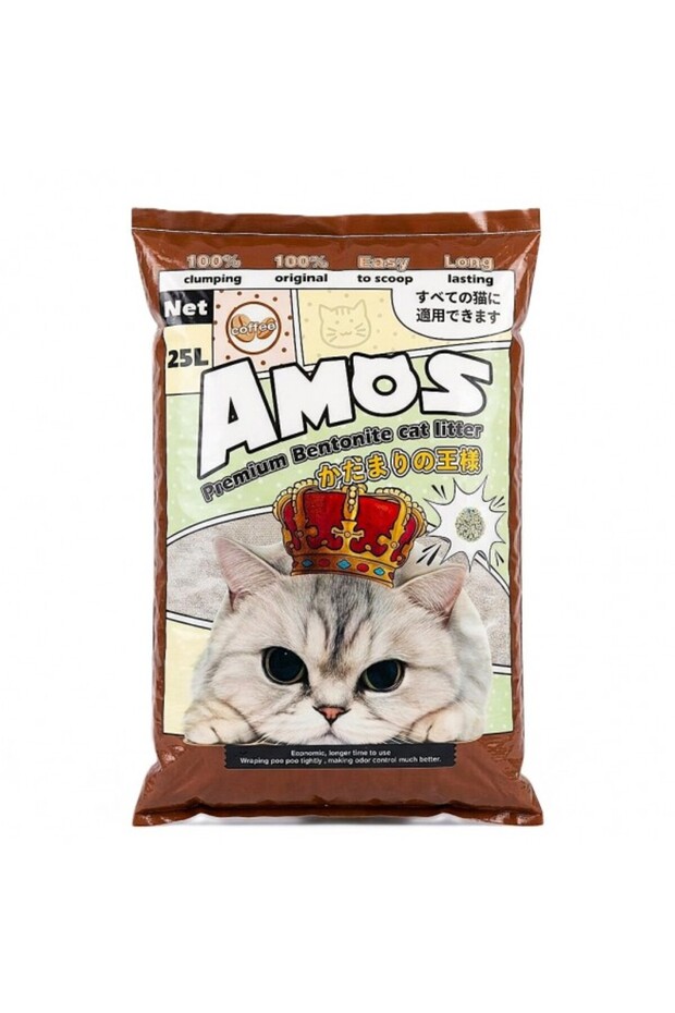 Premium Bentonite Cat Litter Coffee Scented 25L (20kg) – 100% Clumping, Dust Free, Strong Odor Control, Easy Scoop, Long Lasting Cat Litter for All Cats, High Absorption Natural Cat Sand