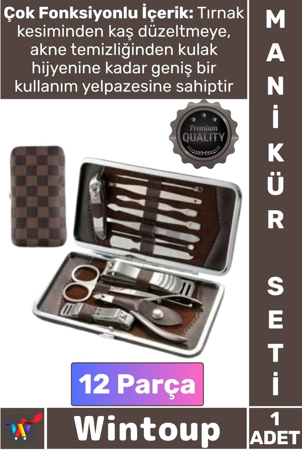 # Manicure Set Stainless Steel with Leather Case Personal Hand Foot Care Hygienic Stylish Manicure Set 12 Pieces
