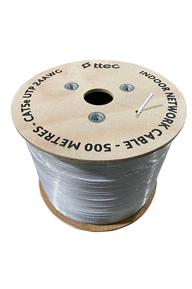 كابل شبكة TTEC KBL-CAT5e-24CCA/IN500B 500MT U/UTP CAT5e من البولي فينيل كلوريد (PVC) أبيض اللون CCA 0.50 مم