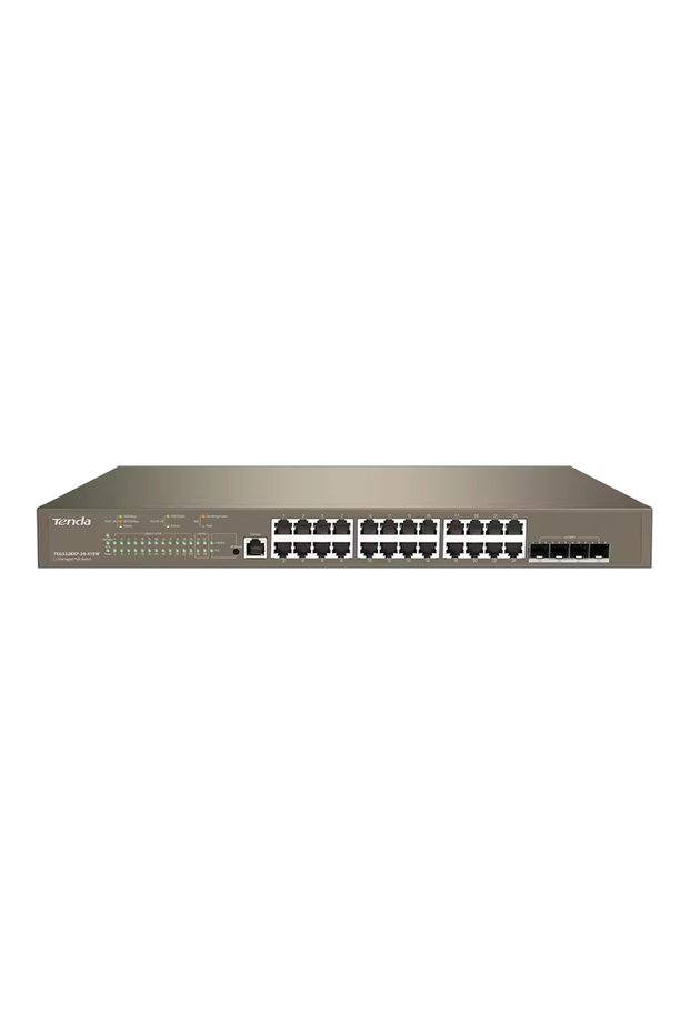 Tenda teg5328xp-24-410w 24ge poe port (370w), 4x10g sfp+ l3 managed switch