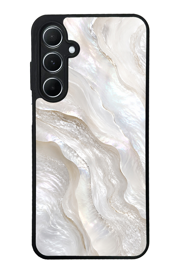 Samsung A55 Ivory Pearl Flow Design Glossy Phone Case