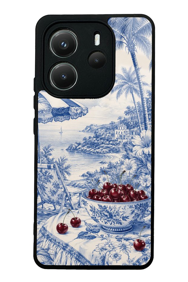 Xiaomi Redmi Note 14 4g Blue Porcelain Cherry Coast Design Glossy Phone Case