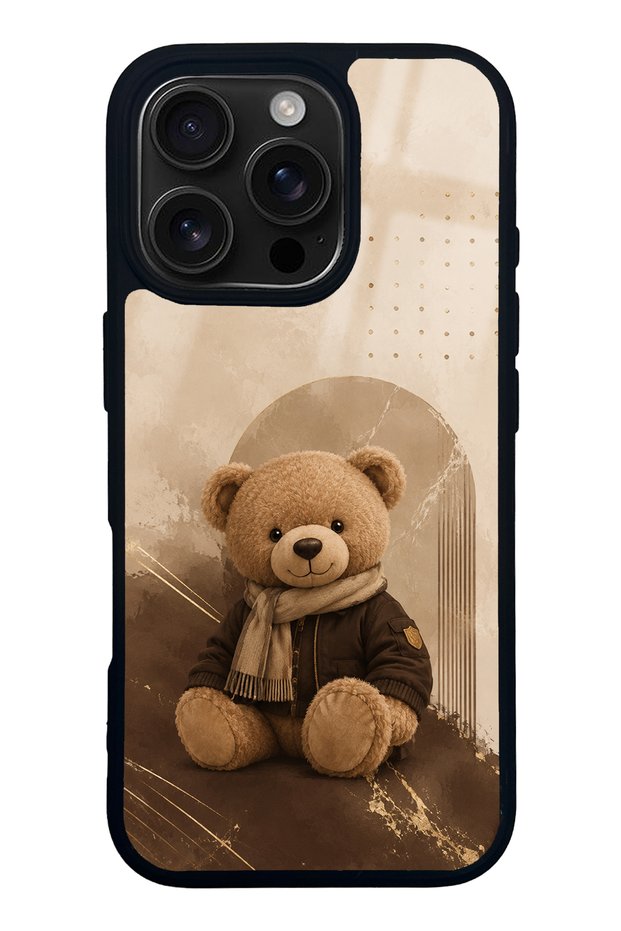 iPhone 16 Pro Cozy Teddy Design Glossy Phone Case
