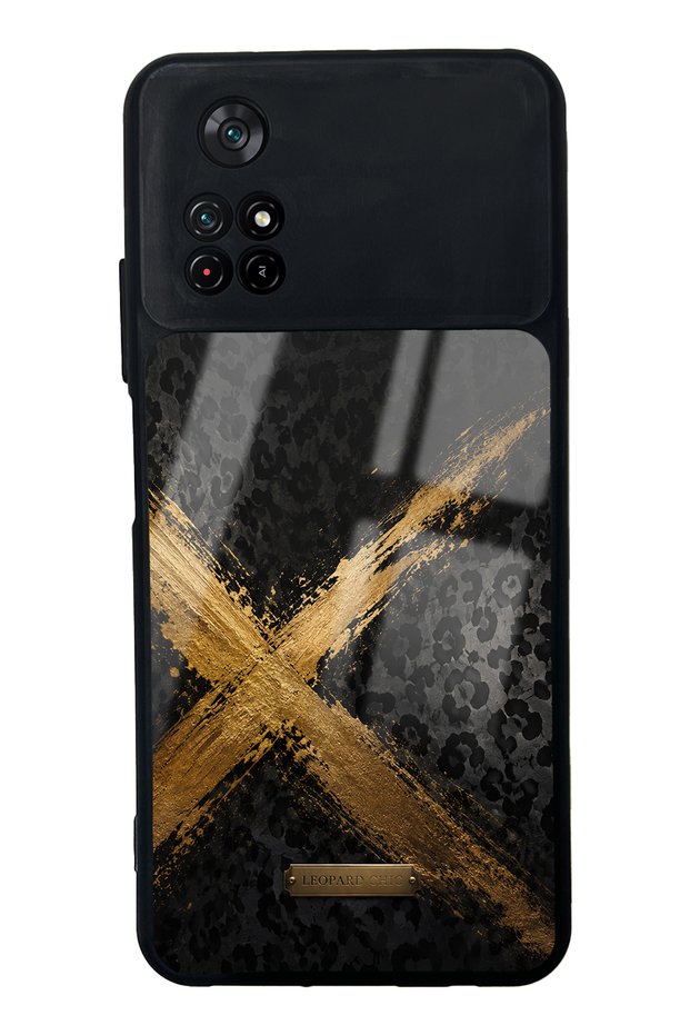Xiaomi Poco M4 Pro Golden Leopard X Design Glossy Phone Case