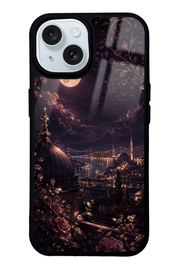 iPhone 15 Rosewood Bosphorus Night Design Glossy Phone Case