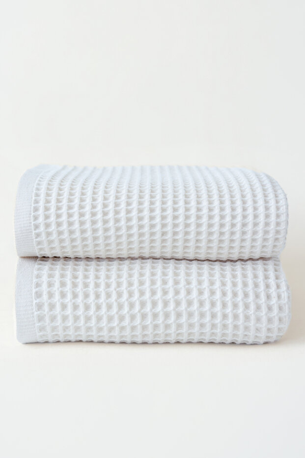 Waffle Bath Towel Peshtemal 90X180 cm 2-Pack 100% Cotton Large Size Beach Spa Towel