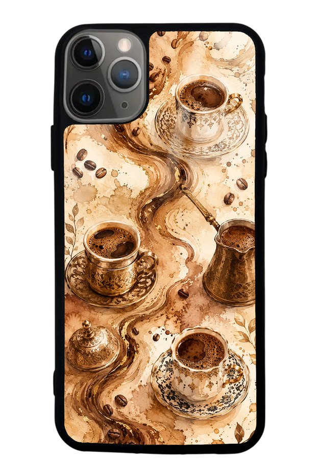 iPhone 11 Pro Max Golden Mocha Flow Design Glossy Phone Case