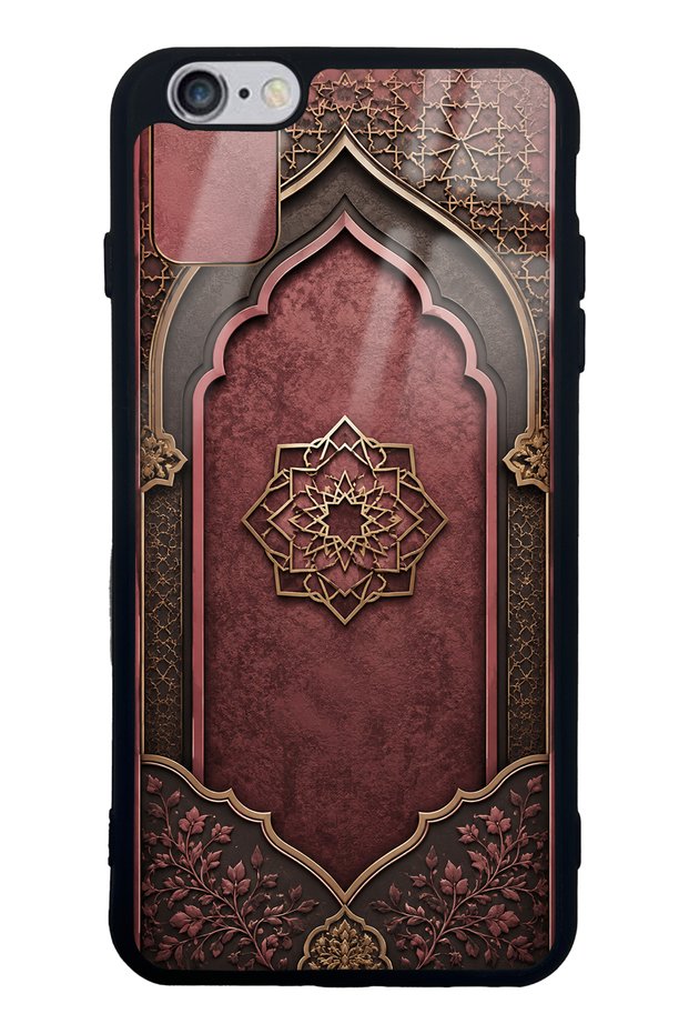 iPhone 6 Plus Burgundy Glossy Phone Case with Ottoman Emblem Design