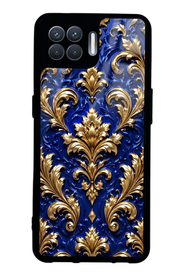Oppo Reno 4 Lite Royal Sapphire Baroque Design Glossy Phone Case