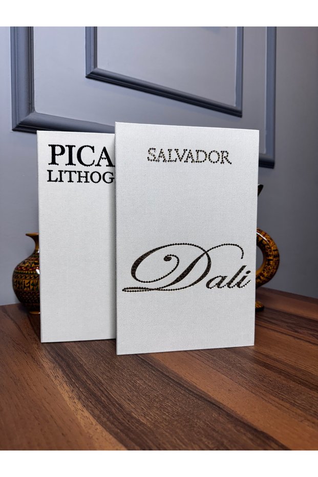 Stone Embroidered Dali-Picasso Fabric Book Decorative Box