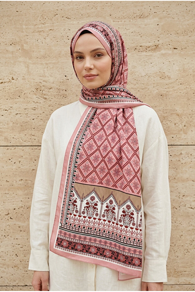 شال ميها را مزخرف حريري | 70×200 سم