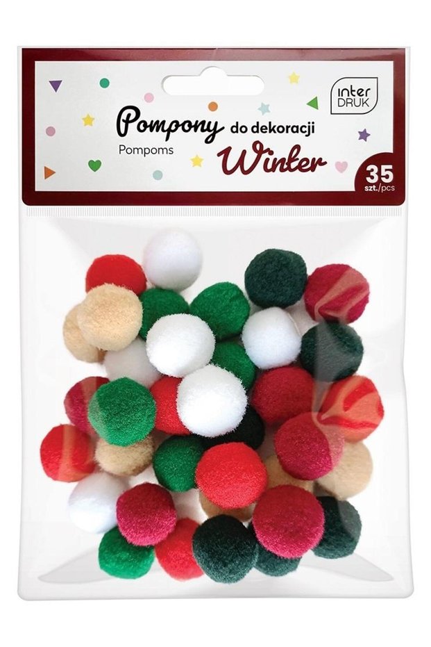 Set 35 pompoane pentru decor, Interdruk, Multicolor