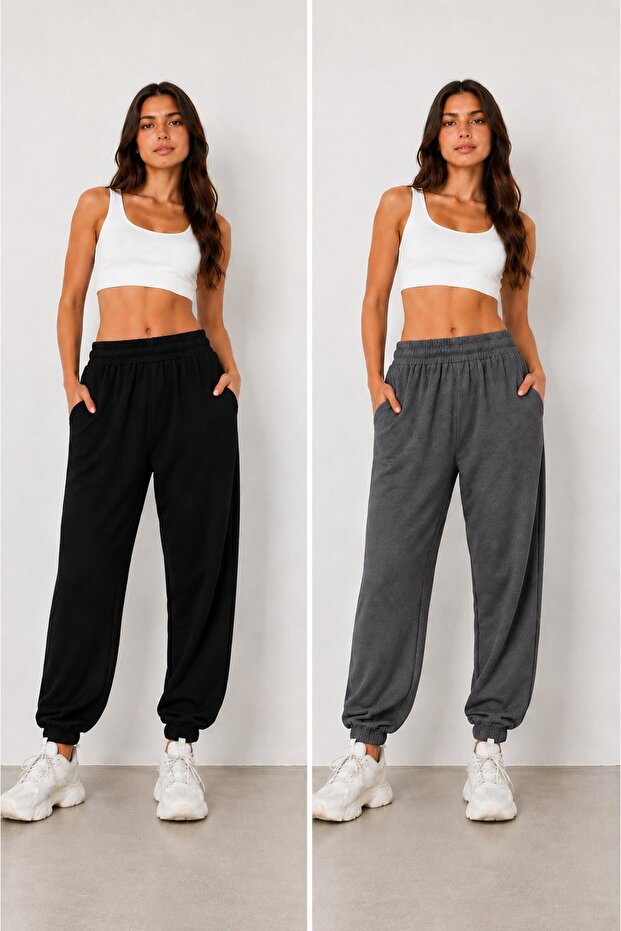 2-Piece Women's Elastic Waist Trackpants