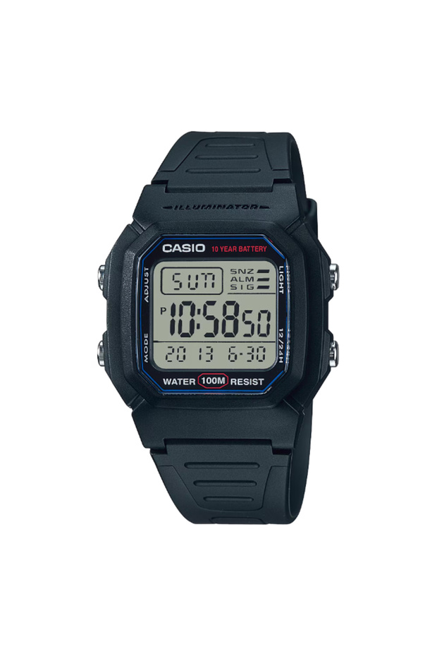 ساعة رجالية رقمية بمينا رمادي - W-800H-1AVDF