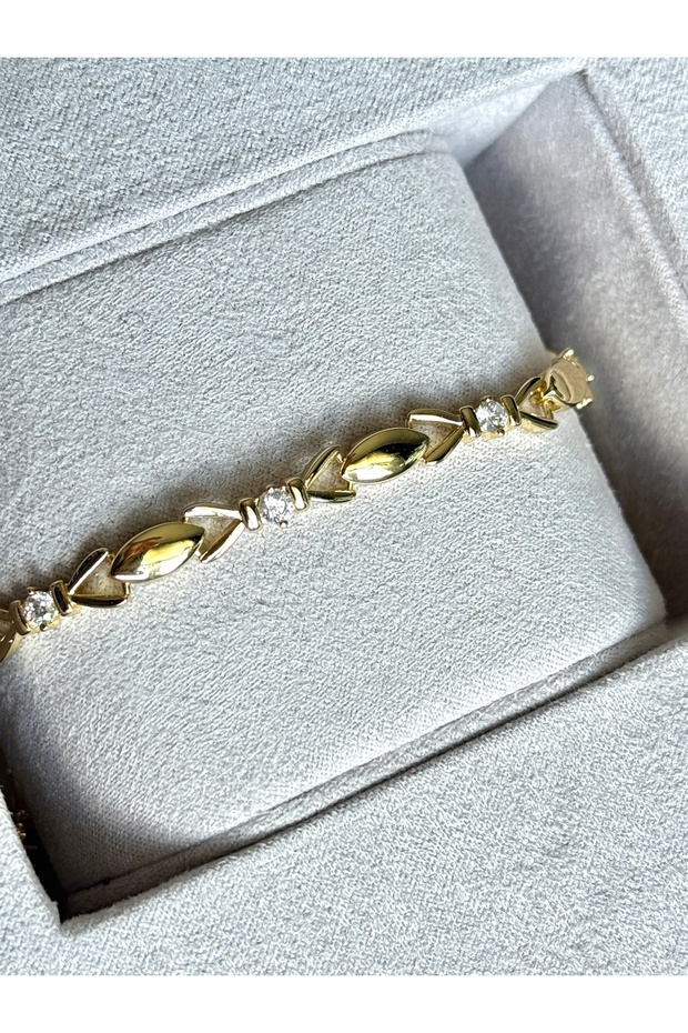 Xuping Zircon Stone Steel Gold New Season Bracelet