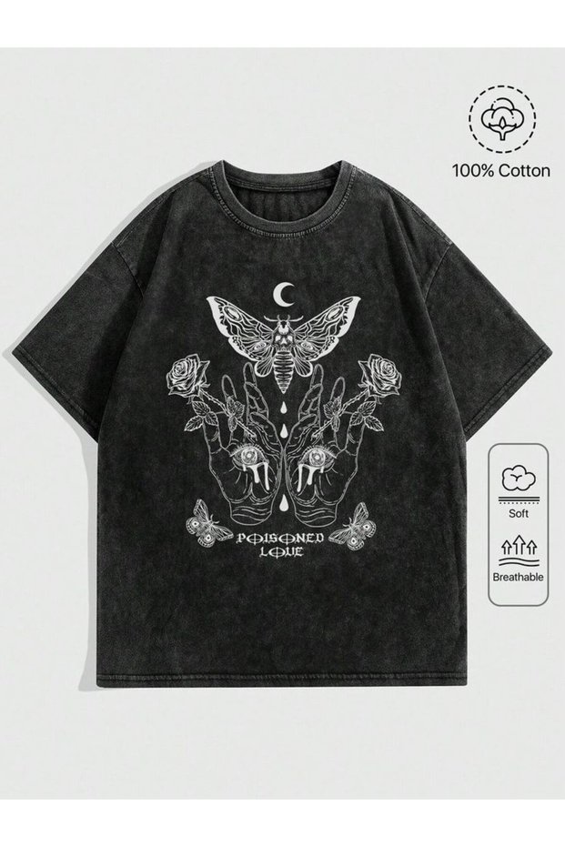 Calle Unisex Colorful Oversize Printed T-Shirt Streetwear Comfortable Fit Daily Premium