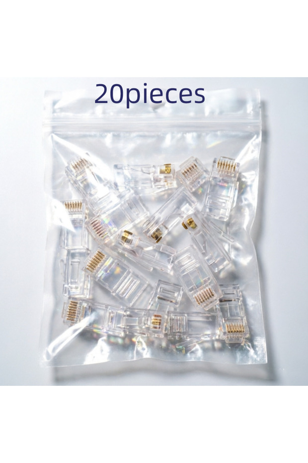 20 قطعة/50 قطعة/100 قطعة موصل RJ45 Cat6 Cat6e، وحدة توصيل، محول كابلات إيثرنت 1000 ميجابت في الثانية، مطلي بالذهب
