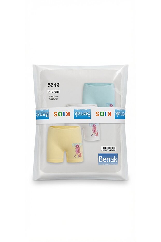 3-Pack Girls' Boxers (Top Quality, Lycra Cotton)