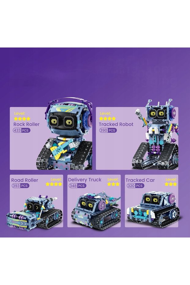 Robot RC, blocuri de construcție, programare, cadou - APP + Telecomandă - 433EL