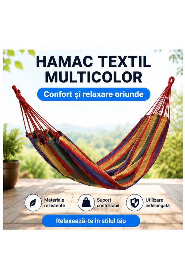 Hamac textil multicolor 200x150