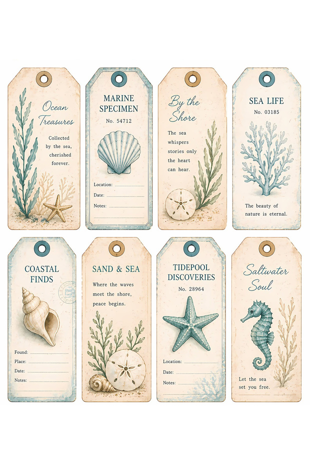 Sea Themed Sticker Set (3X5 24 Pieces)
