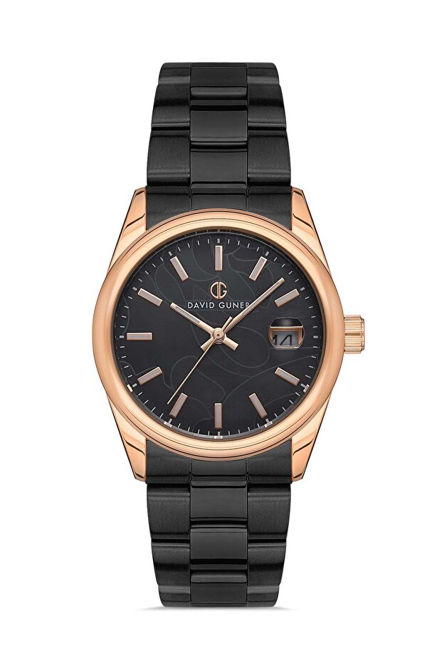 Women's Wristwatch Black Dial Rose Black Plated Dg-8384La-R2