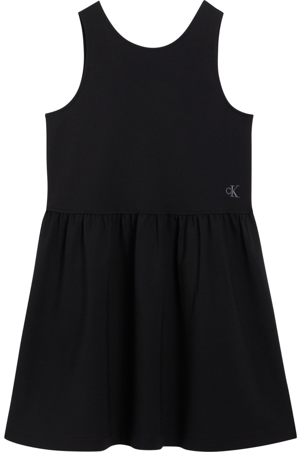 Girl's Black Punto Strap Dress