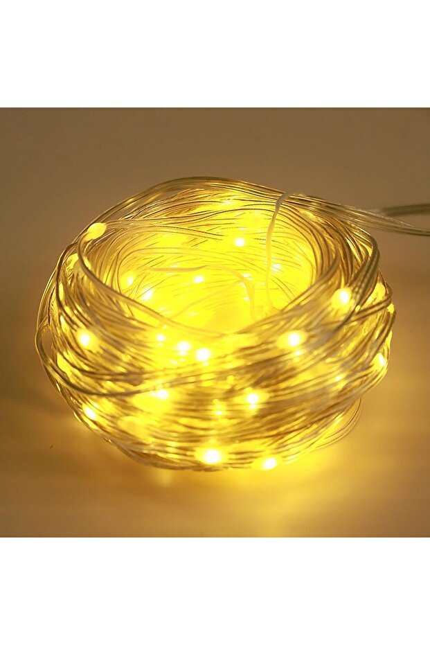 أضواء LED خيطية، 10 أمتار/32 قدم، لون أبيض دافئ، 100 LED، سلك ناعم يعمل بـ USB، مع جهاز تحكم عن بعد ومؤقت، لتزيين المنزل.
