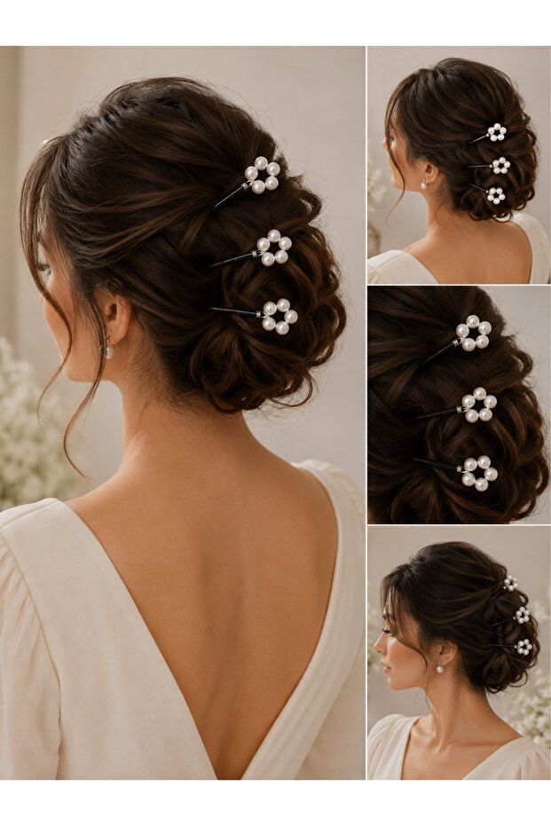 Design Hair Accessory Pearl Hairpin 3 Pcs